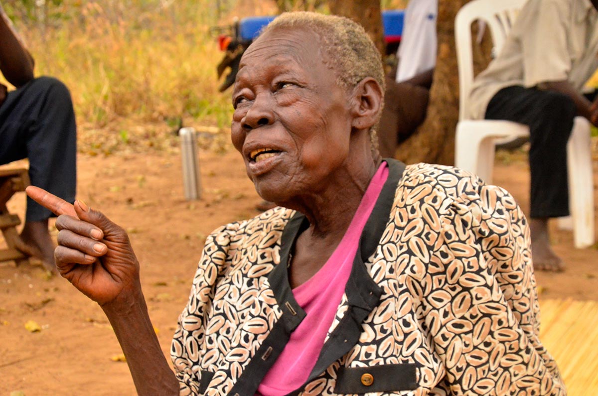 Thomas Kwoyelo's mother in her native village (Uganda)