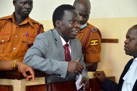 Thomas Kwoyelo lors de son procès en Ouganda
