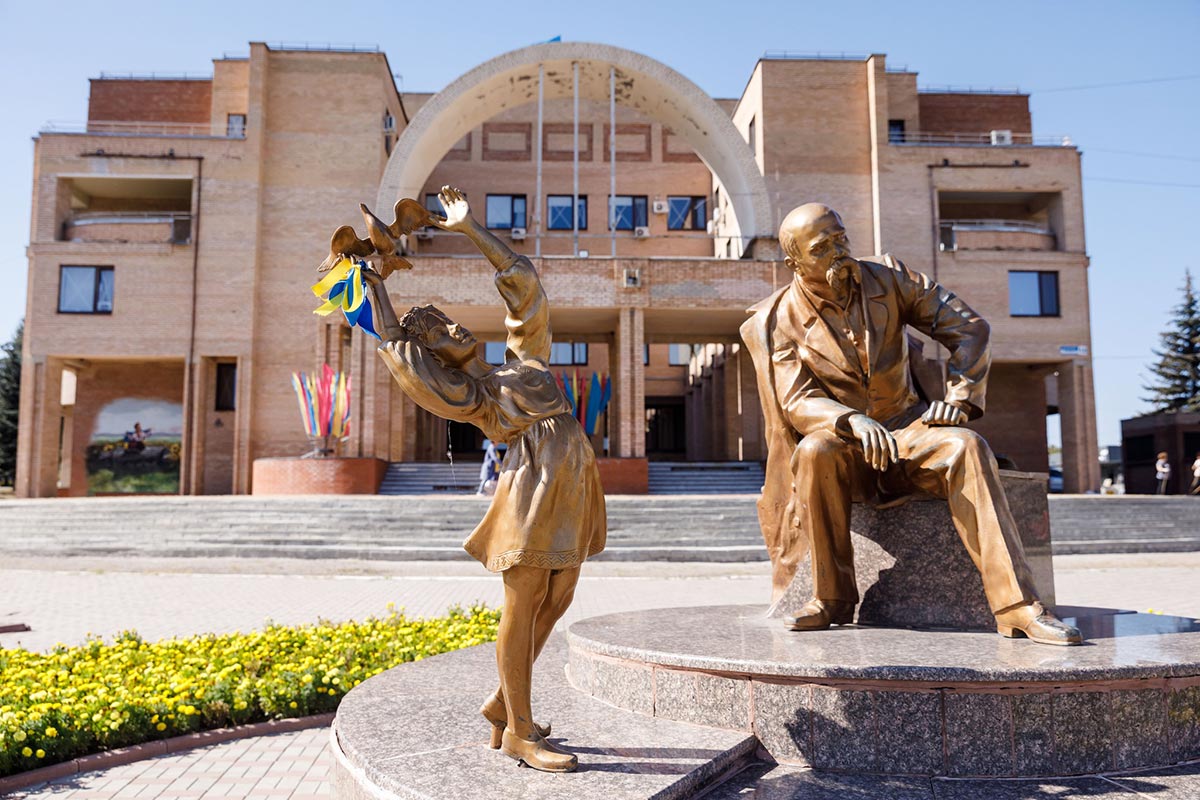 La mairie de Balakliya, en Ukraine, après la libération de l'occupant russe, en septembre 2022. 