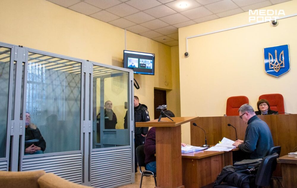 Prosecutor interrogates witnesses at the hearing held by the Kominternivskiy District Court of Kharkiv (Ukraine).