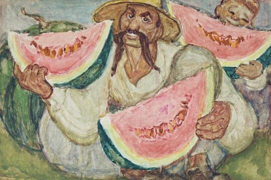 Pillage d'oeuvres d'art en Ukraine par la Russie, en temps de guerre. Photo : la peinture « Générosité », de Mykola Pysanko, a été volée au Musée d'art de Kherson.