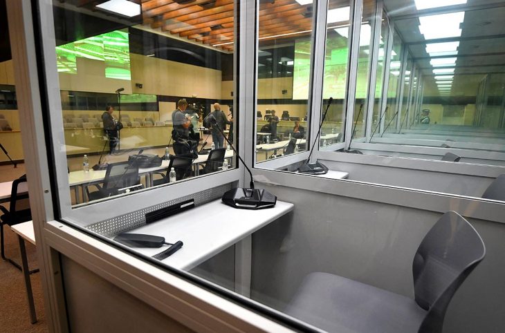 Empty defendant's box in a trial