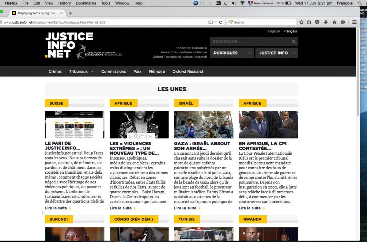 Le pari de Justiceinfo