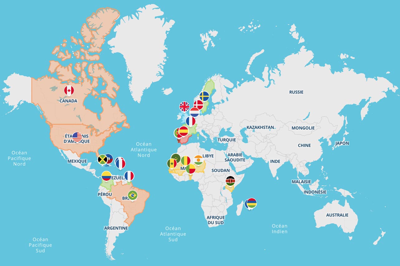 Carte des indemnités et réparations de l’esclavage dans le monde (cliquer pour accéder à la version interactive) Carte des indemnités et réparations de l’esclavage dans le monde